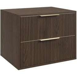 WASCHBECKENUNTERSCHRANK Rimini 2 Schubladen Walnuss Braun - 60 x 46 x 46 cm