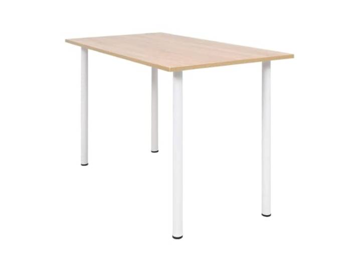 Tmriohed Esstisch 120x60x73 cm Küchentisch Eichenbraun Weiß Kompakter Speisetisch für Esszimmer und Küche, pflegeleichte Melaminbeschichtung, robuster Stahlrahmen im zeitlosen Design.