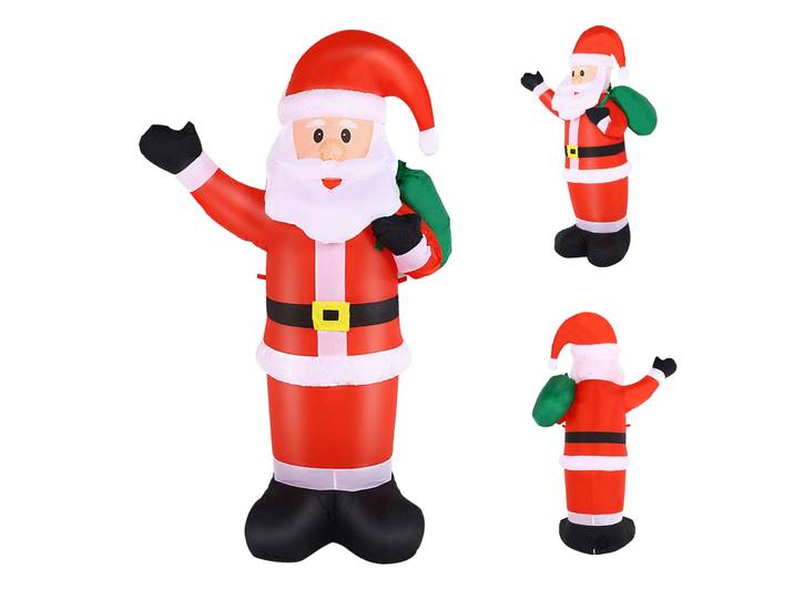 Décoration de Noël gonflable 1,5 m, Père Noël gonflable avec sac cadeau, décoration LED pour cour, pelouse, fête de Noël