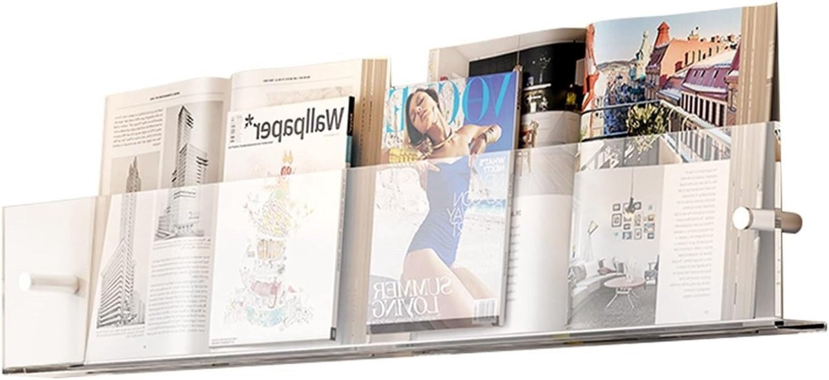 Acryl Tijdschriftenhouder Wanddisplay Organiser Transparant - 70 cm