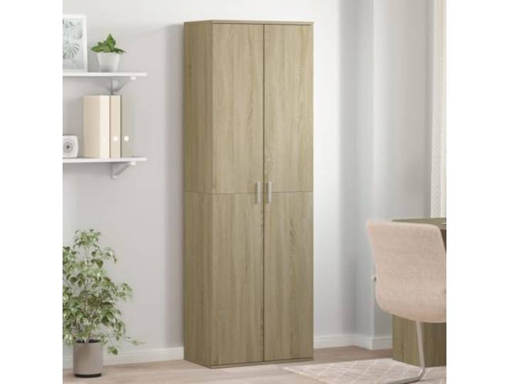 KFPOERTFGD Highboard Sonoma-Eiche 60x35x180 cm - Stabiler Schrank aus Holzwerkstoff für Wohnzimmer und Büro