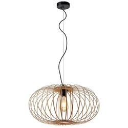 Pendellampe Hängelampe Esstischleuchte natur Holz Wohnzimmerlampe H 120 cm