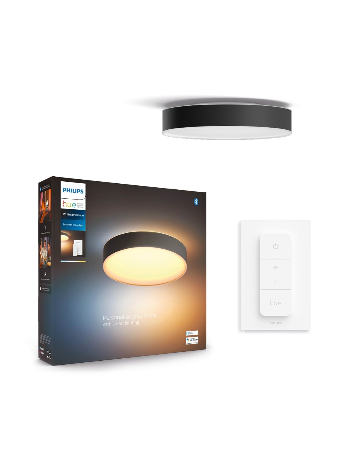 Philips Hue Enrave, mittelgroße Deckenleuchte (Schwarz)