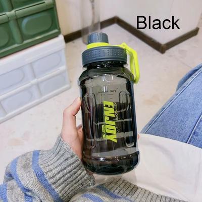 Inspired Finds Summer Space Cup Large Capacity Simple Solid Color Water Cup, Outdoor Fitness Sports Water Bottle For Students black 1.0l