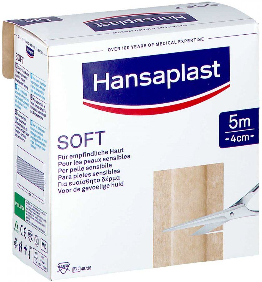 Hansaplast Soft Pflaster 4 cmx5 m Rolle 1stk