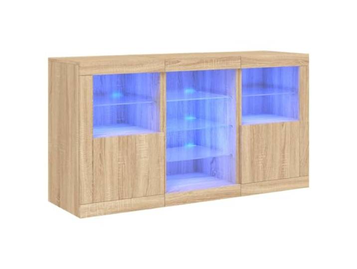 vidaXL Sideboard mit LED-Leuchten Sonoma-Eiche 123x37x67 cm