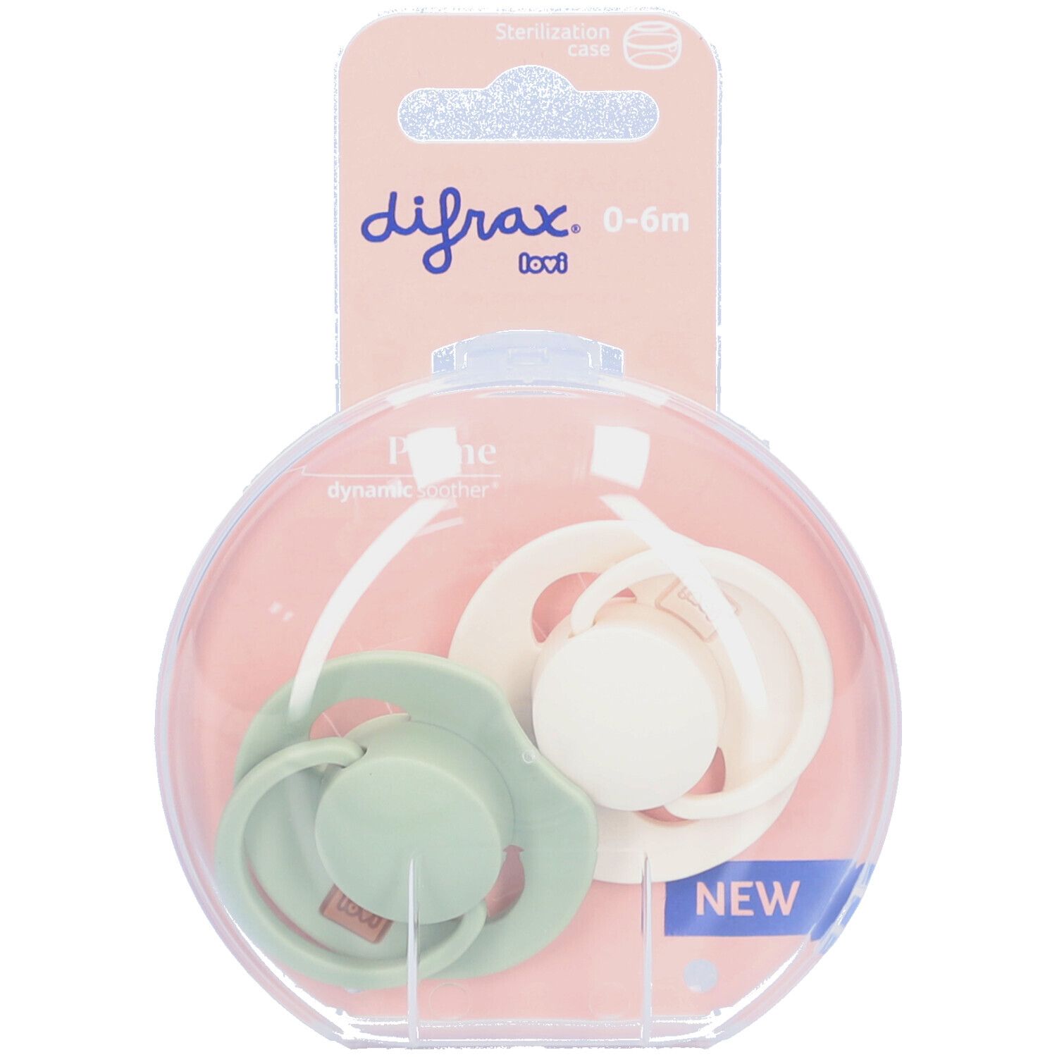 Difrax Dynamic Fopspeen 0-6M Prime Coco/Pistachio 2 St Schnuller