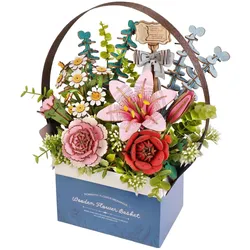 Robotime Bausatz Blumenkiste mit Griff, Modell Art: Dekoration