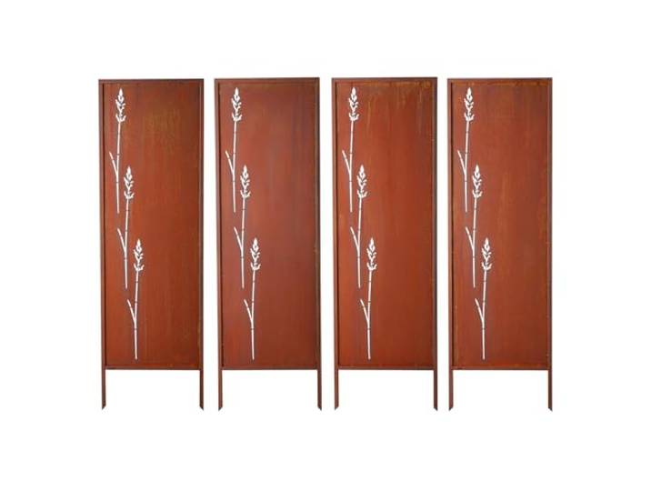 VEVOR Paravent 50x160 cm 4er-Pack, Raumteiler, Trennwand mit Erdspießen & Kohlenstoffstahlplatte, Sichtschutz, Raumtrenner, Dekorative Sichtschutzwand für Garten, Terrasse, Hof, Balkon