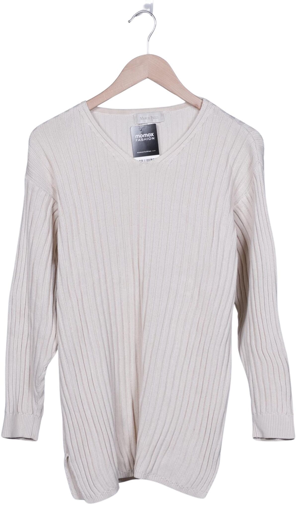 Marco Pecci Damen Pullover, Cremeweiß, Gr. M, Baumwolle - Second Hand