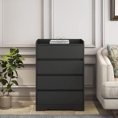 GDFStudio Valerian Wood Four Drawer Dresser with Waterproof Storage Cabinet and Modern Design