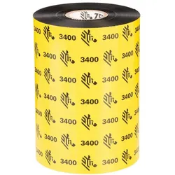 Zebra, Beschriftungsband, BAND 3400 WACHS (11 cm, Schwarz, Schwarz)