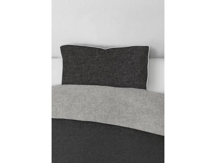 Melange-Flanell Kissenbezug Zordo Grau/Anthrazit 40 x 60cm Flanell