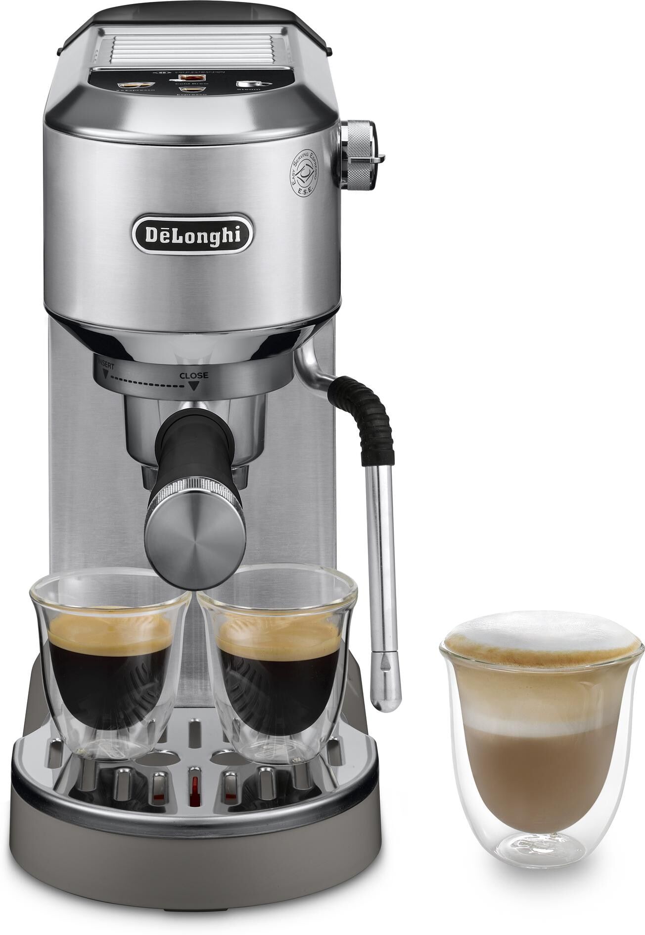 DeLonghi Siebträgermaschine "Dedica Duo EC890,M", Energieeffizienz: A+, silber (silberfarben), Kaffeemaschinen, Siebträgermaschine silberfarben Einheitsgröße