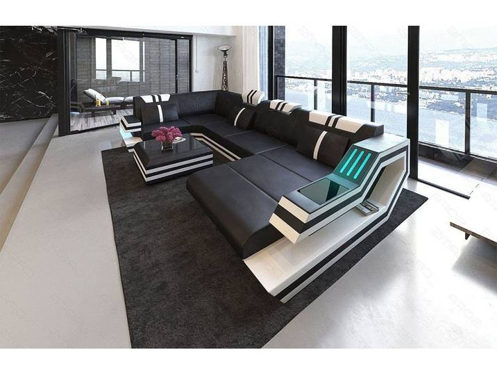 Wohnlandschaft Ravenna U-Form in Leder