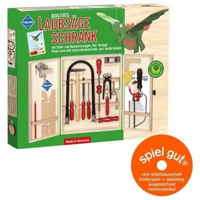 PEBARO 401S - Öko-Laubsägeschrank mit Stahl- und Holzwerkzeugen, 24 Teile