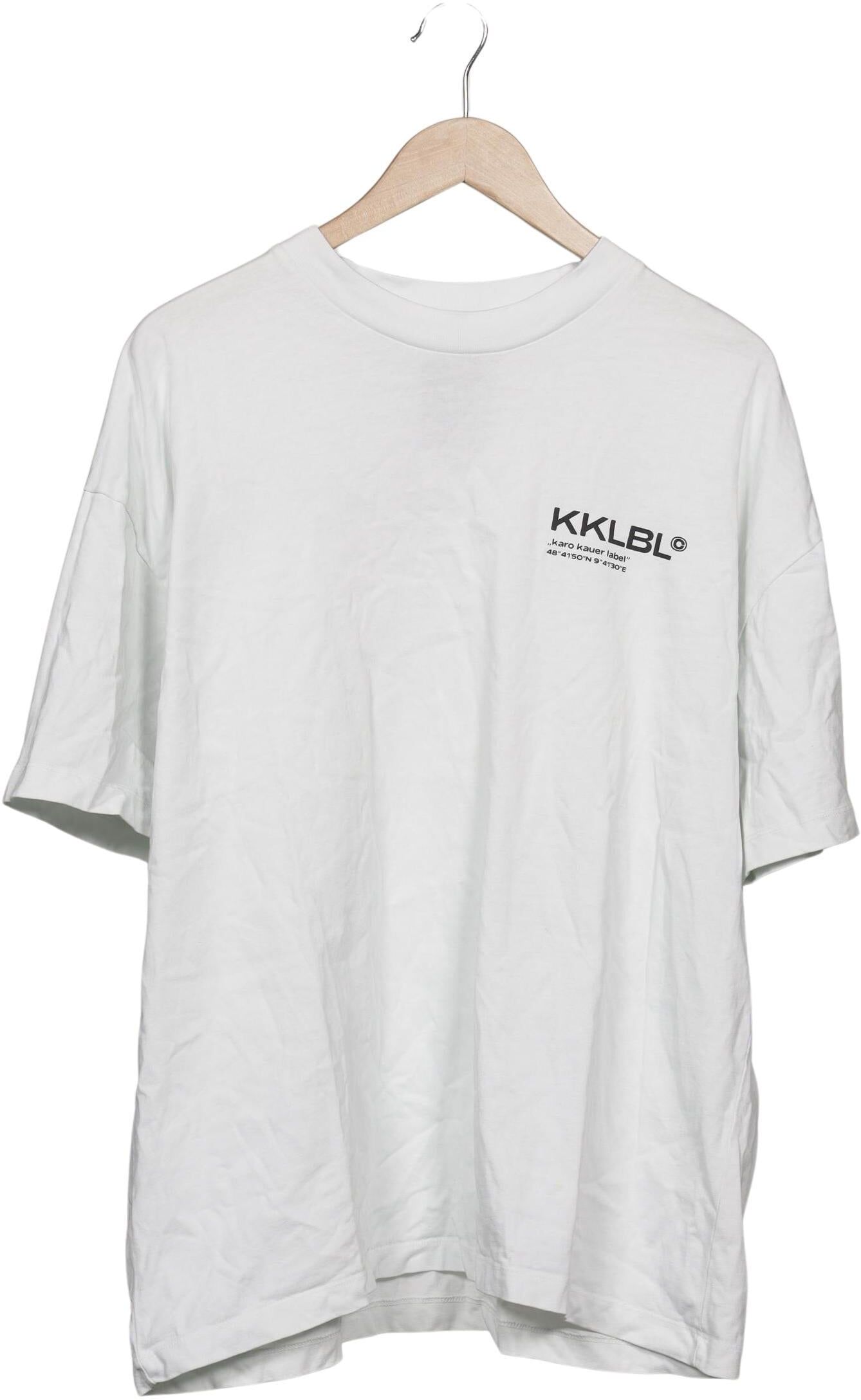 Karo Kauer Herren T-Shirt, Weiß, Gr. S, Baumwolle - Second Hand