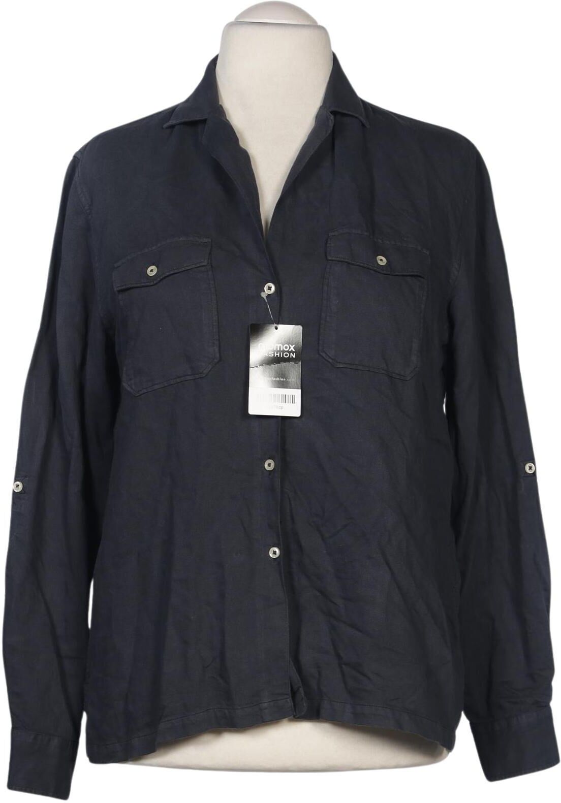 Officine Generale Damen Bluse, Marineblau, Gr. L, Baumwolle / Lyocell / Leinen - Second Hand
