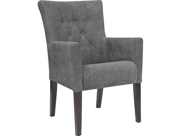 Esszimmerstuhl HOME AFFAIRE King , blau (blaugrau, wenge), B:60cm H:92cm T:65cm, Polyester, Stühle, Esszimmerstuhl, Esszimmerstuhl mit Knopfheftung