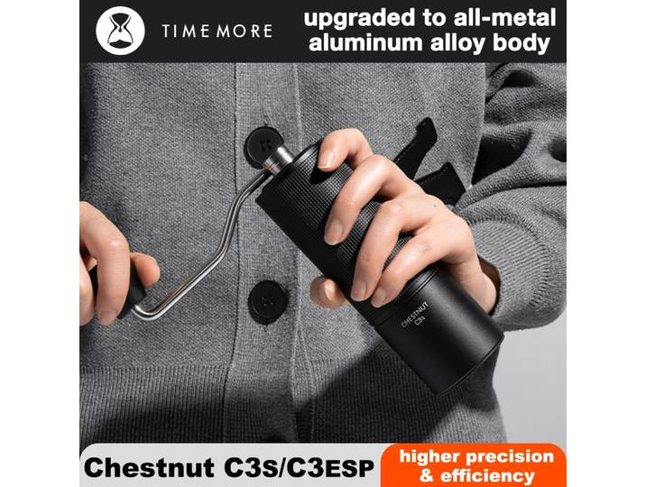 Moulin à café manuel TIMEMORE Chestnut C3S / C3ESP, version améliorée, corps entièrement métallique et design antidérapant, moulin portable avec meule S2C intégrée
