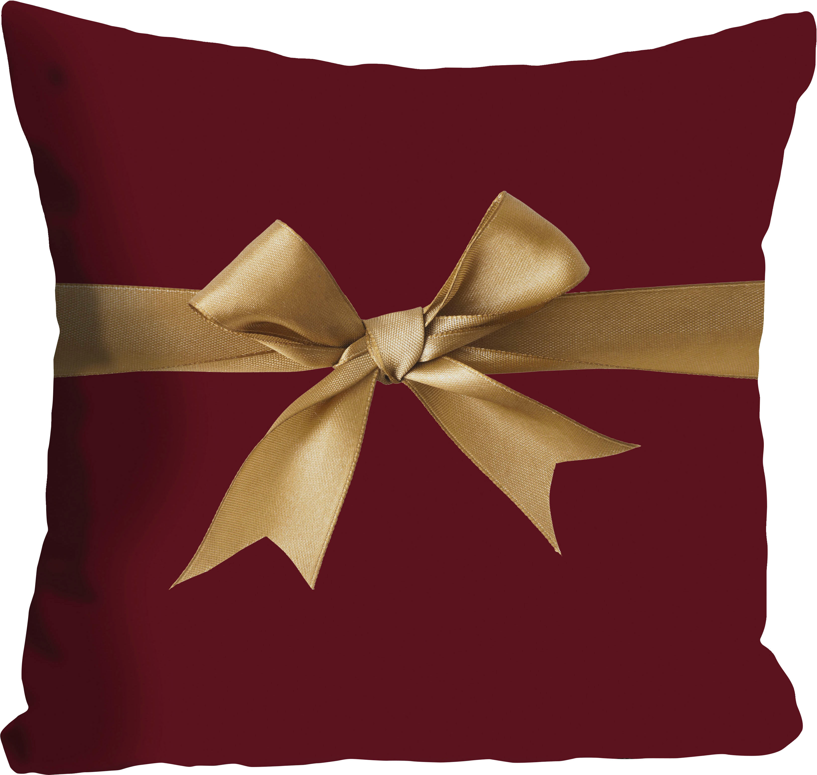 Dekokissen QUEENCE "Bescherung", rot (weinrot, bedruckt), B:40cm L:40cm, Polyester, Dekokissen_Sitzkissen_Kissenhüllen, Dekokissen, Kissenhülle ohne Füllung, 1 Stück weinrot, bedruckt B/L: 40cm x 40cm, 1 Stk.