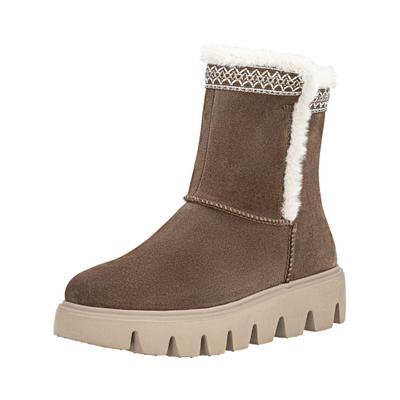 Stiefelette RIEKER "Rieker Stiefelette Leder", Damen, Gr. 39, braun (dunkelbraun), Leder, Schuhe Stiefelette