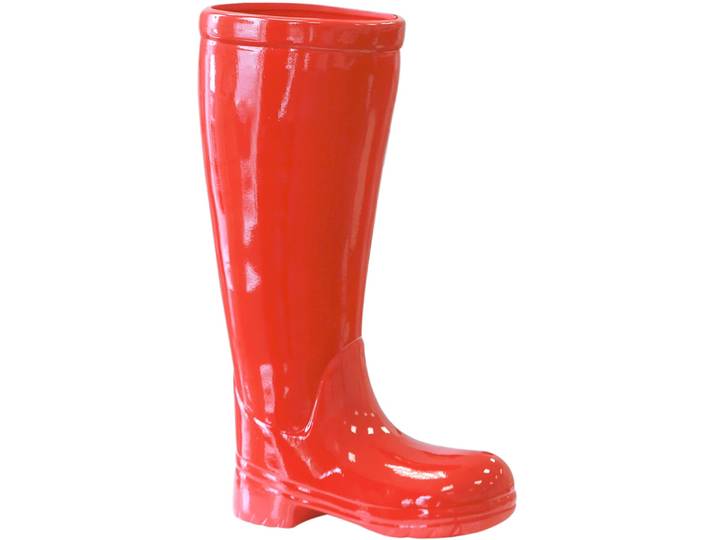 Schirmständer GILDE Regenschirmständer Stiefel, rot , rot, B:26cm H:45cm T:11cm, Keramik, Regenschirmständer, Schirmständer, für Regenschirme, Höhe 45 cm, Gummistiefel-Form, aus Keramik