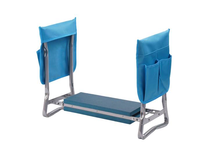 Kniebank Gartenarbeit mit Taschen Blau-Silber
