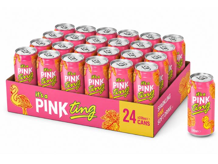 TING Soda en canette rose - 330 ml x 24