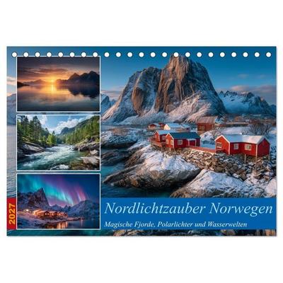 Nordlichtzauber Norwegen (Tischkalender 2027 DIN A5 quer), CALVENDO Monatskalender