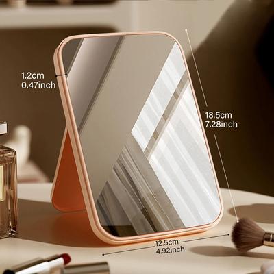Uplift Picks Portable Folding Makeup Mirror Pink White Desktop Travel Vanity Mirror pink