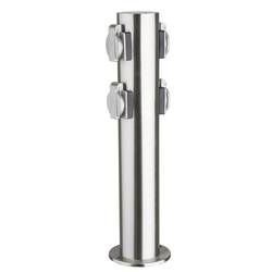 Heitronic 35104 Gartensteckdose 4fach Edelstahl erhöhter Berührungsschutz