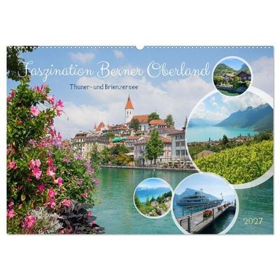 Faszination Berner Oberland - Thuner- und Brienzersee (Wandkalender 2027 DIN A2 quer), CALVENDO Monatskalender