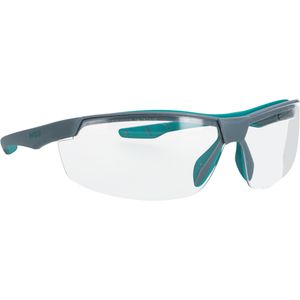 Infield Schutzbrille Flexor Plus, klar, Bügelbrille, grau-türkis