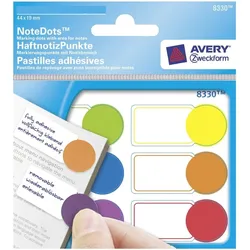 Avery Zweckform Haftnotiz-Punkte 6-farbig sortiert 1800x