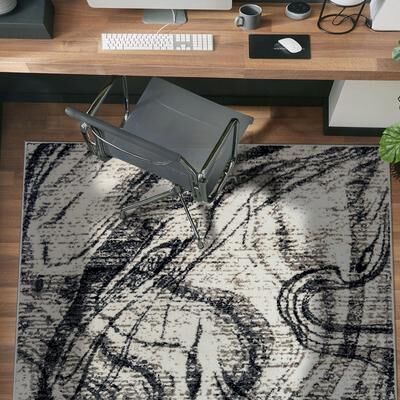 World Rug Gallery Distressed Abstract Area Rug