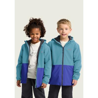 Winterjacke JACK WOLFSKIN "SNOW DAYS JKT KIDS", Kinder, Gr. 116, blau (galapagos), Obermaterial: 100% Polyester. Füllung: 100% Polyester. Futter: 100% Polyester, Jacken Winterjacke, für Kinder, mit Kapuze, wasserdicht, winddicht, atmungsaktiv