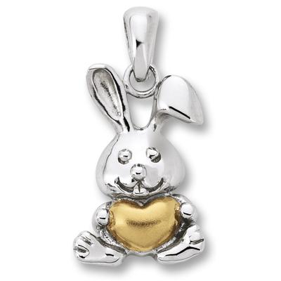 Kettenanhänger ONE ELEMENT "Hase Anhänger aus 925 Silber", gold (silber), Schmuckanhänger, Mädchen, Hase, Silber 925 (Sterlingsilber), Kettenanhänger, Ihr persönliches Symbol – liebevoll gearbeitet für jeden Tag