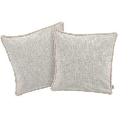 Dekokissen "Marusha, 1 Stk., Leinenoptik mit Fransen - Kissenhülle ohne Füllung", beige (creme, unifarben), B:50cm L:50cm, Polyester, LEGER HOME BY LENA GERCKE, Dekokissen_Sitzkissen_Kissenhüllen, Leinenoptik, 50x50 Dekokissen, Fransen, modern, ohne...