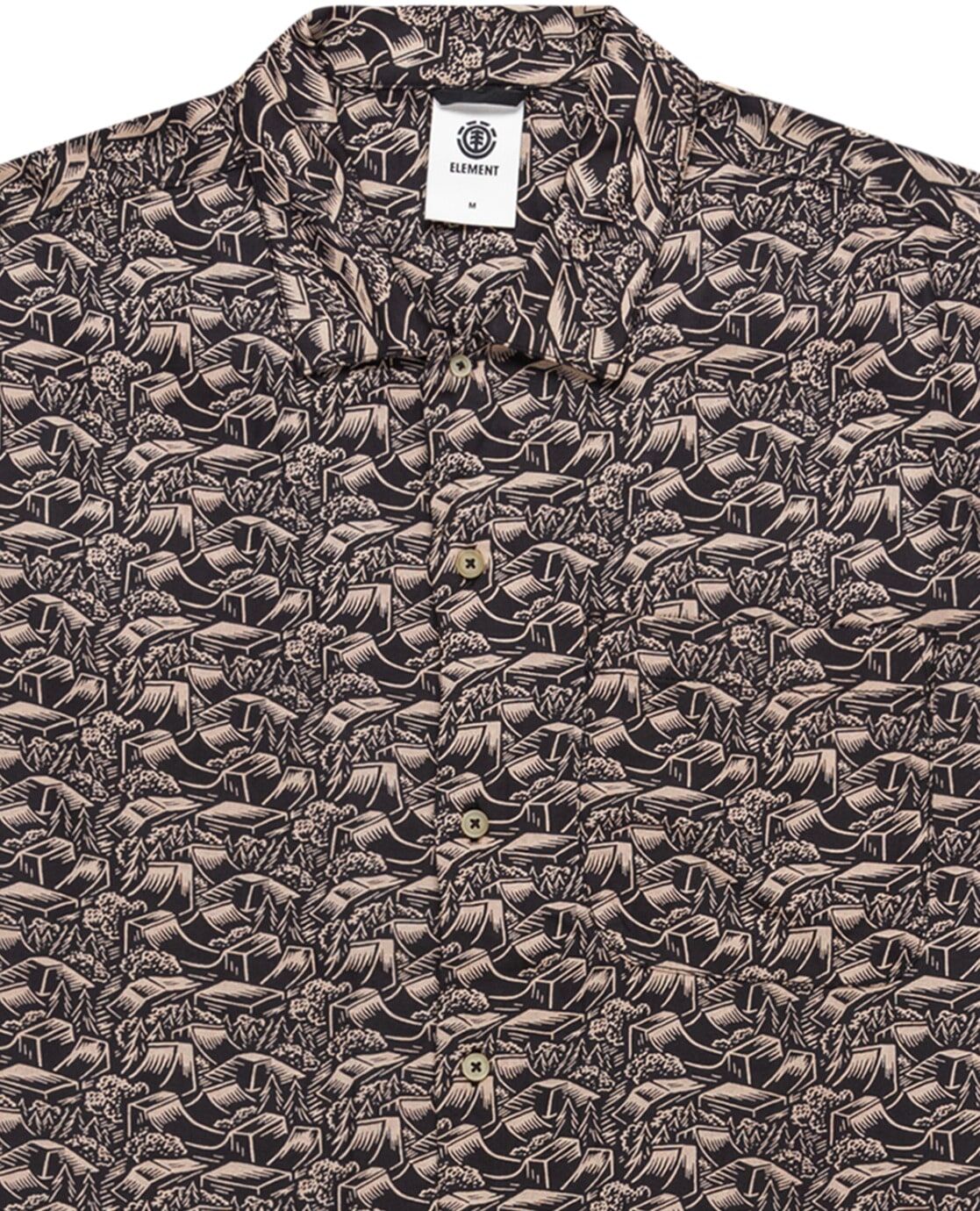 Kurzarmshirt ELEMENT "The Doers", Herren, Gr. S, bunt (doers off schwarz), Obermaterial: 100% Viskose., Shirts Kurzarmshirt doers off schwarz S