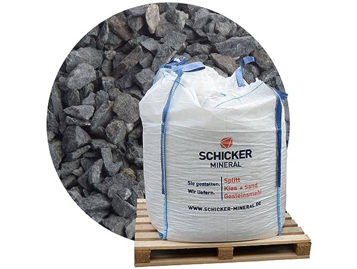 Schicker Mineral Diabas Pflastersplitt grau 2-5 mm 1000 kg Big Bag, Splitt Verlegesplitt, stabile, drainagefähige Pflasterbettung, witterungsbeständig, robust, streusalzresistent, für hohe Belastung