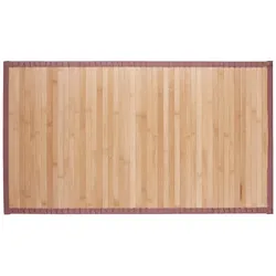 Relaxdays Bambusmatte, 80x45 cm, feuchtigkeitsresistent, rutschfest, Bambus Fußmatte Bad, Flur, Küche, Badteppich, natur