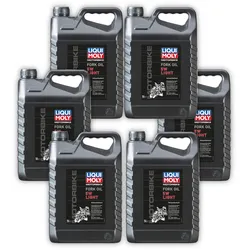 6x Gabelöl LIQUI MOLY 1623 Motorbike Fork Oil 5W light 5 Liter Kanister