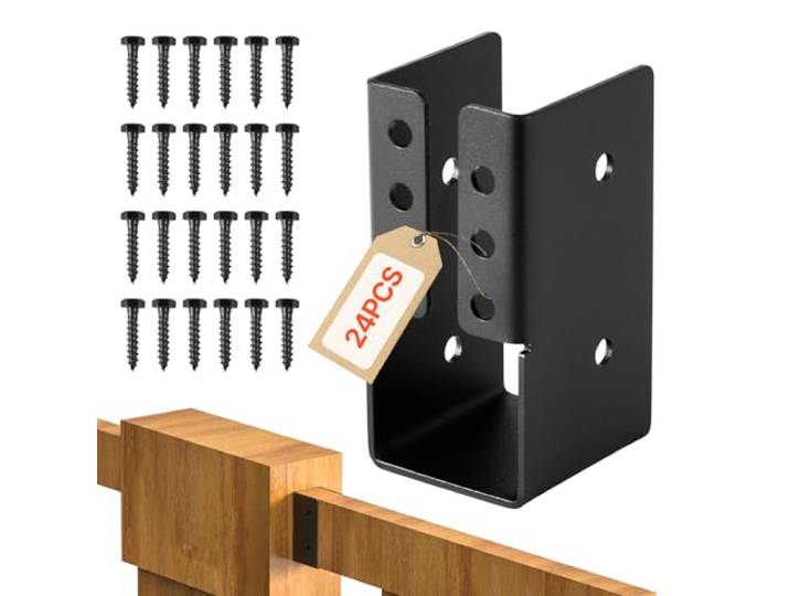 VEVOR Sabot Charpente\, Lot de 24\, Support de Solive de 4\,9x9\,2 cm\, Étriers de Solive Dissimulés avec Vis\, Supports de Fixation Légers pour Soutien Renforcée de Balançoires\, Clôtures\, Toboggans en Bois