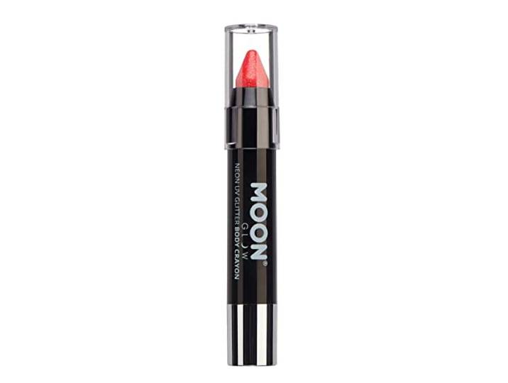 Moon Glow - Neon UV Glitter Face Paint Stick/Body Crayon make-up voor gezicht en lichaam - magenta - gloeit helder onder UV-verlichting
