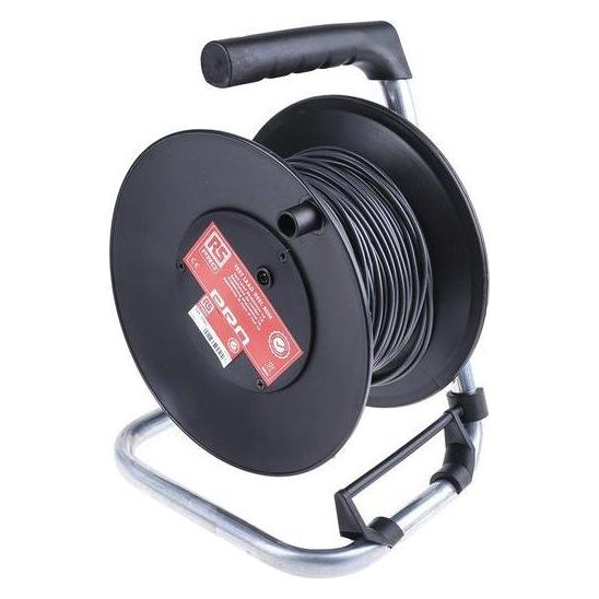 RS PRO Test Lead Extension Reel, 50 m, Black (1253743)