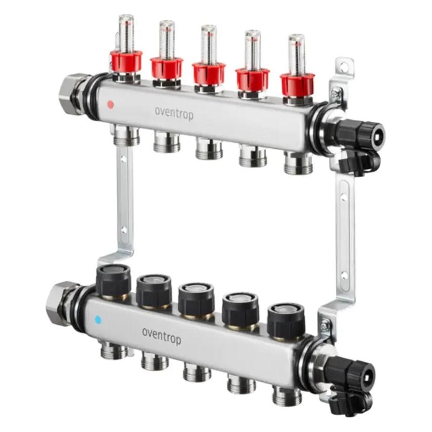 Oventrop Heizkreisverteiler Multidis SF mit Durchflusseinsätzen 0-5 l/min, für 9 Kreise (1405959)