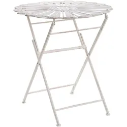 BISTROTISCH 71/71 cm Metall Cremeweiß Pavia