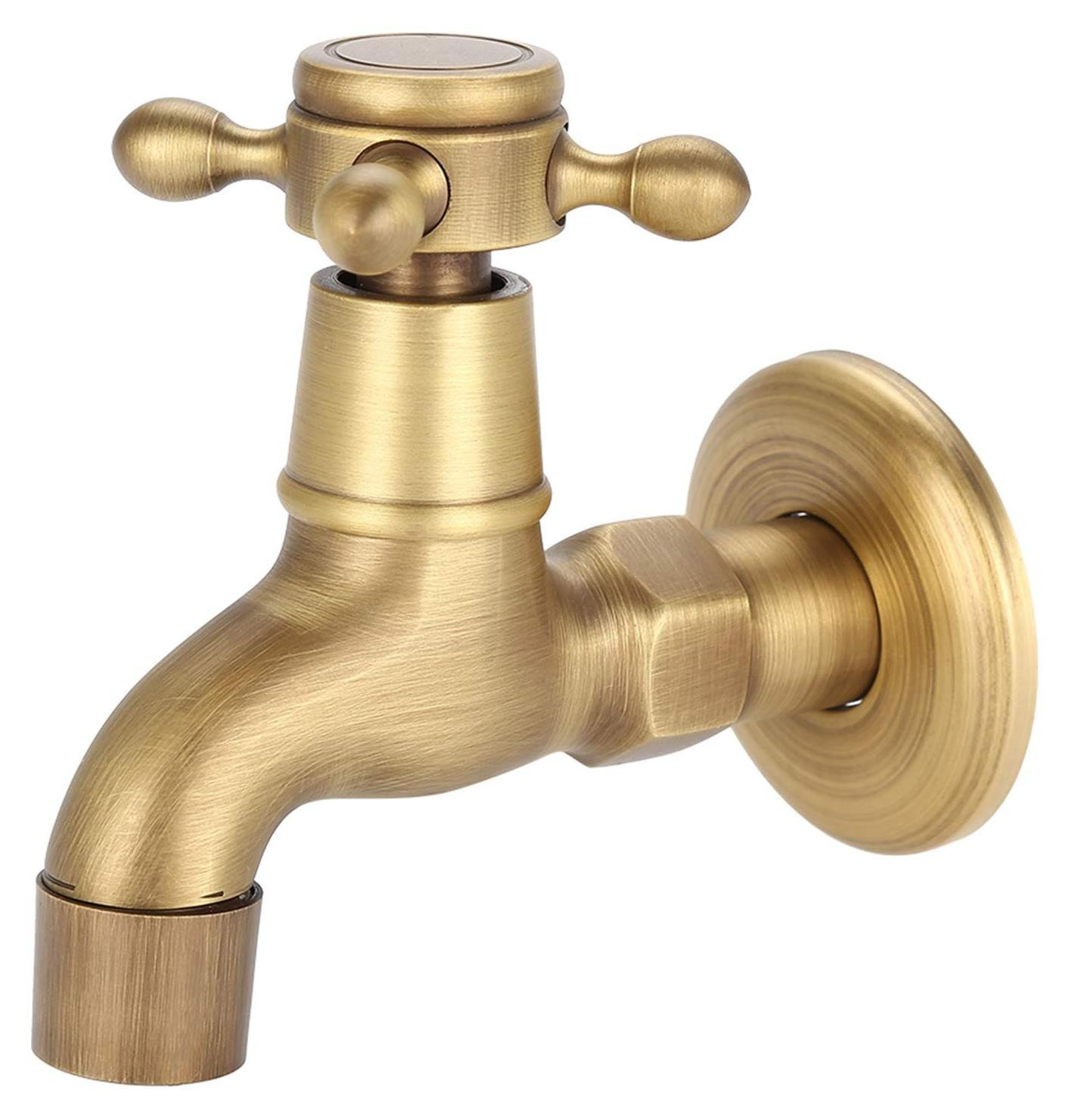 Omgoods Wandkraan Vintage Massief Messing Eengreeps voor Keuken of Badkamer