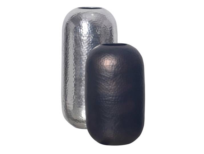 Livetastic Dekovase, Silberfarben, Metall, rund, stehend, zum Stellen, handgemacht, auch für frische Blumen geeignet, Dekoration, Vase, Metallvase